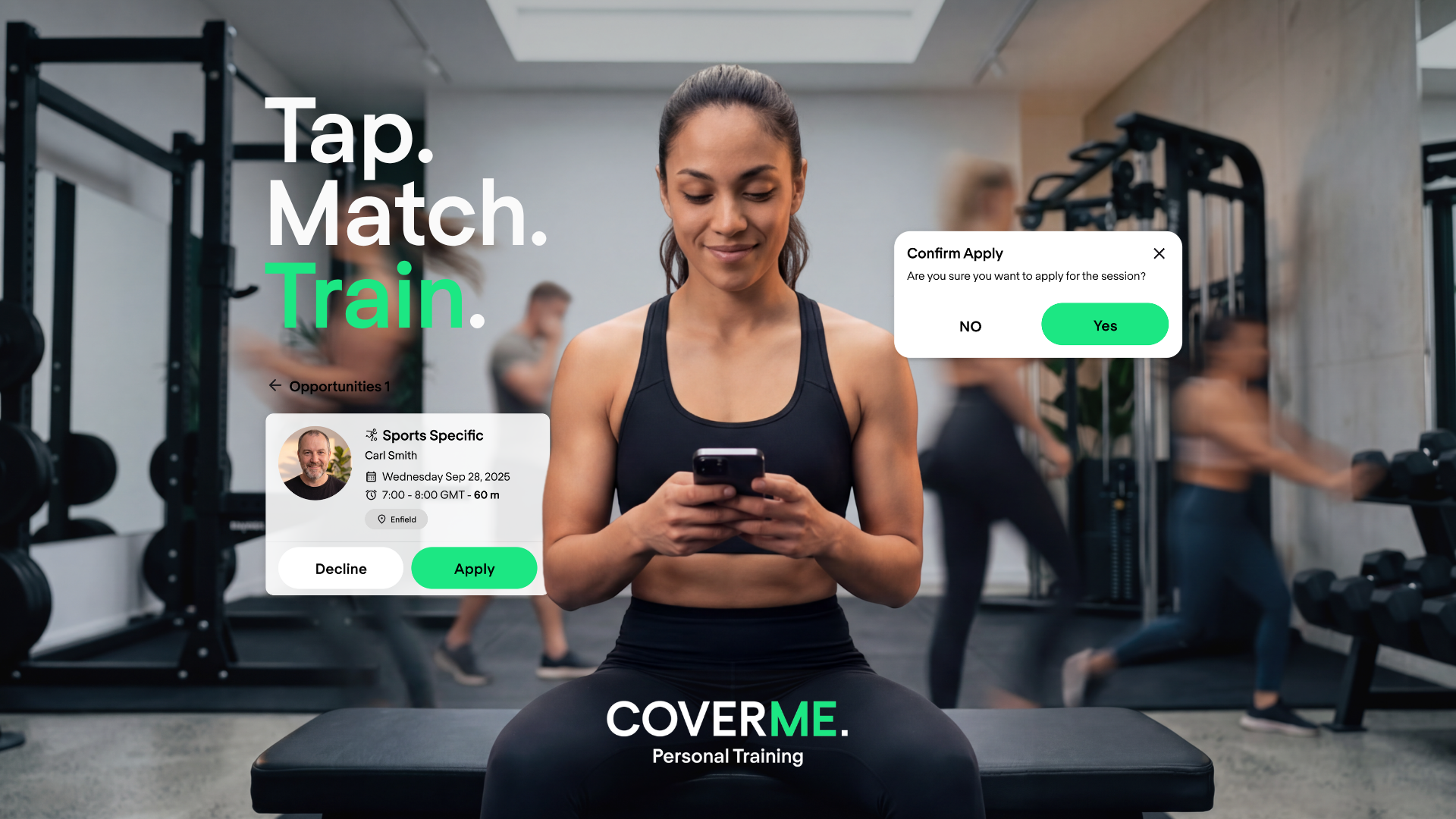 CoverMe extends matching engine into personal training
